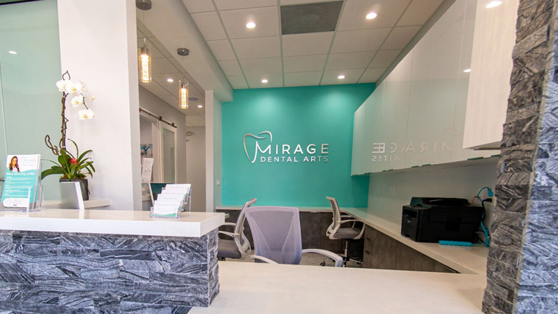 reception area of mirage dental arts